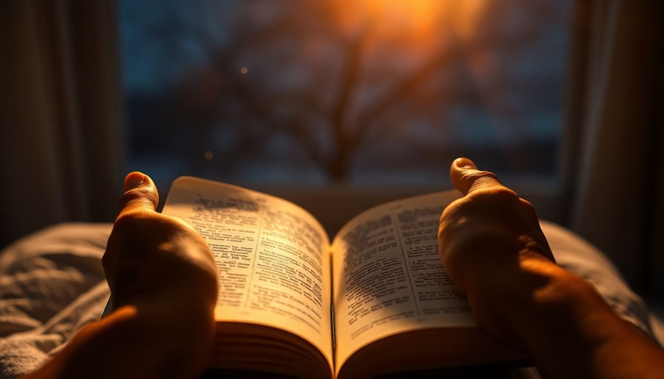 como acalmar a ansiedade à noite com a Bíblia - Cena imersiva