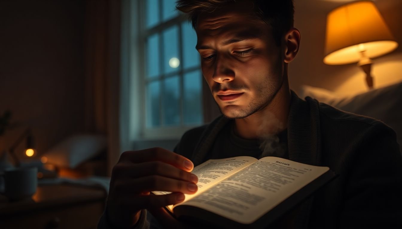 o que fazer quando acordo no meio da noite com ansiedade e culpa segundo a bíblia - Cena imersiva